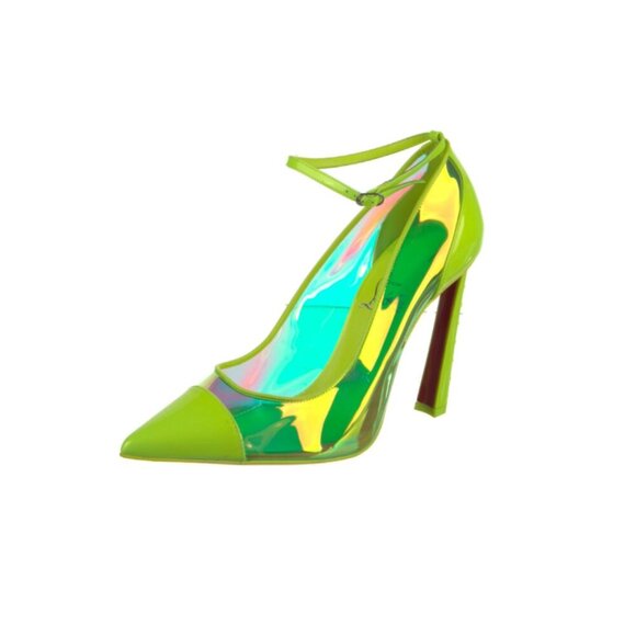 Christian Louboutin Heel Green Neon Spike Barbie Pumps Rocker size 6.5 - Picture 4 of 8